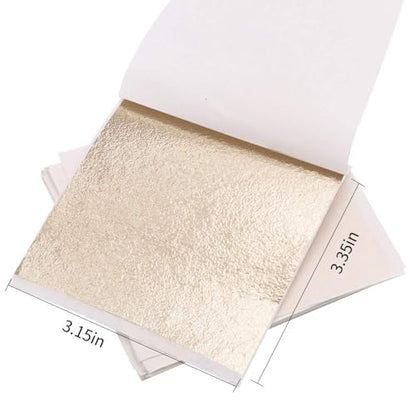 KINNO Gold Leaf Sheets for Art 300Pcs Antique Gold Foil, 3.15" x 3.35" - color: 300 Sheets Antique Gold