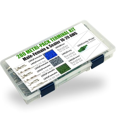 340pcs (Male, Female Terminals, Cavity, Sealer 10-20 AWG) Metri-Pack 280 Series 30 Amp, Weatherproof Automotive Electrical Kit - size: Multi-Pin Terminal Kit (340pcs)