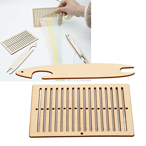 Wooden Weaving Kit 2 Pack Weaving Loom Set Craft Supplies for Beginners Weaving Tools for Making Bracelets Bags Belts Camera Straps DIY Weaving Starter Kit Arts Telares para Cuentas