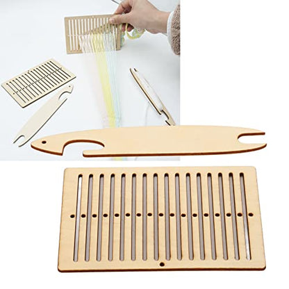 Wooden Weaving Kit 2 Pack Weaving Loom Set Craft Supplies for Beginners Weaving Tools for Making Bracelets Bags Belts Camera Straps DIY Weaving Starter Kit Arts Telares para Cuentas