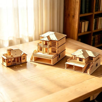 3D Wooden Puzzle for Adults, DIY Miniature Garden Villa Building One Layer - color: Garden Wood Color 01