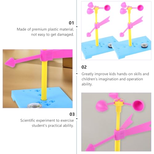 TOYANDONA 6 Sets Wind Vane Educational Toys for Kids Brain Toy Powder Anemometer Classroom Tools Weather Vane Developmental Toys Instruments Squiz Toys Manual Material Package Plastic Child