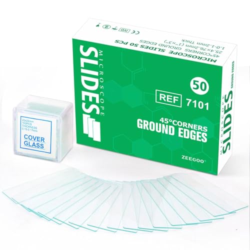 ZEEGOO Microscope Slides and Covers, 50 Blank Glass Slides + 100 Coverslips