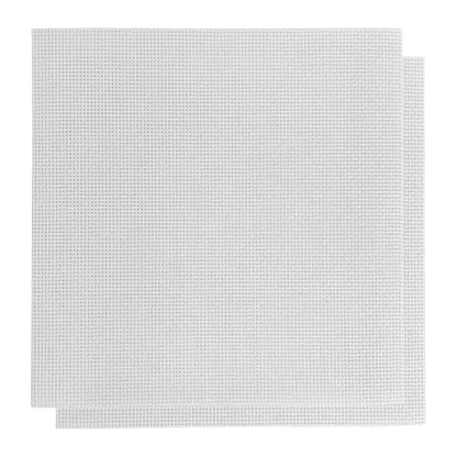 2 Pack 18 Mesh Needlepoint Canvas 11.8x11.8in Blank White Cotton No-Crease - color: 18CT 11.8" x 11.8" (2-Pack Flat)