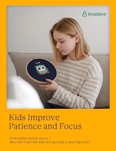 Bradove Owls Embroidery Kit for Beginners with Patterns - color: Owl