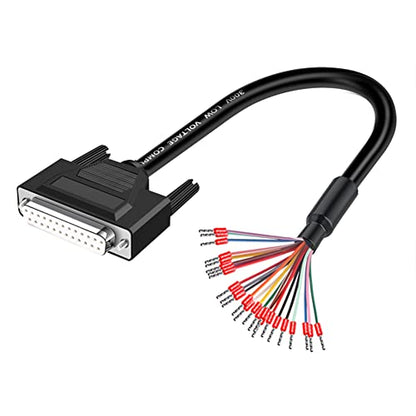 DB25 Female Solderless Breakout with 5Ft 24AWG Replacement Cable - style: Plastic Female