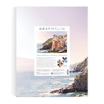 Galison Gray Malin Cinque Terre 1000 Piece Puzzle, Collector Book Box - color: Cinque Terre