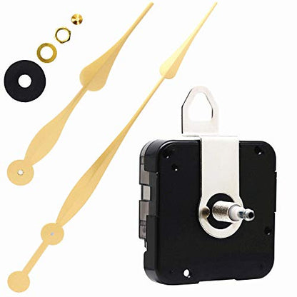 Youngtown High Torque Long Shaft Clock Movement Kit with 12 Inch Gold Hands - color: Gold, size: 29/32 inch Total shaft length