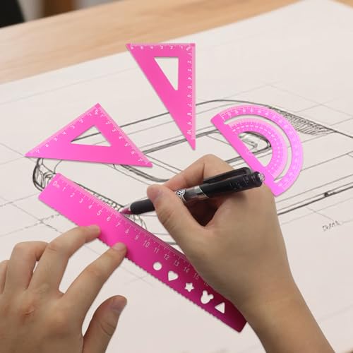 5-Piece Metal Geometry Set, Pink - color: Pink