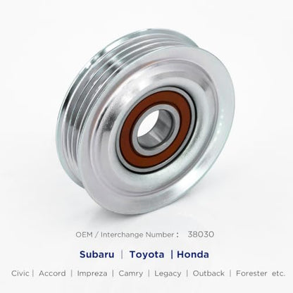 Belt Idler Pulley, 38030 Belt Tensioner Pulley for Select Subaru, Toyota, Honda Models as Civic, Legacy, Forester, Outback, etc. 419-633 Automotive Replacement Idler Pulley Kit by KeeRoarin - size: 38030 - Honda/Toyota/Subaru