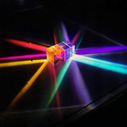 GARPROVM Optical Glass RGB Dispersion Prism X-Cube, Light Spectrum Educational Model for Physics Science Photography Decoration, 3 Pieces 18mm - size: 18mm