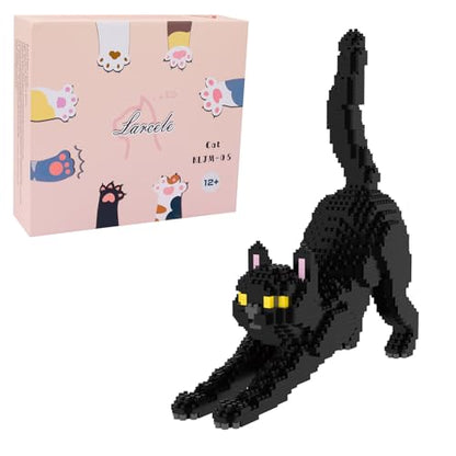 Larcele 999 Pcs Black Cat Pet Micro Building Blocks Toy for Kids 8+ KLJM-05 - style: Black Cat