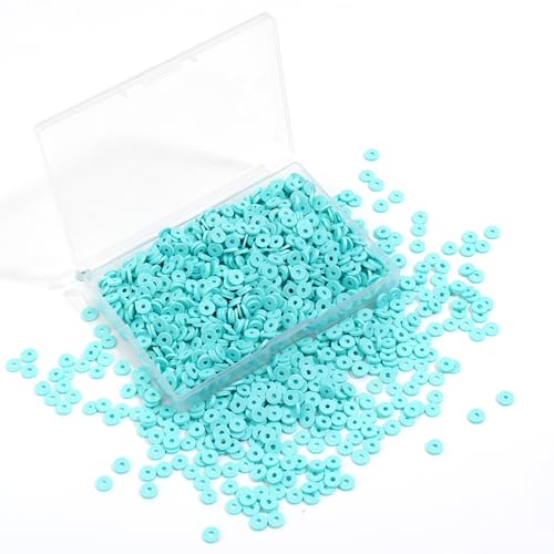 6mm Polymer Clay Beads for Bracelets Making 1000PCS - color: Light blue
