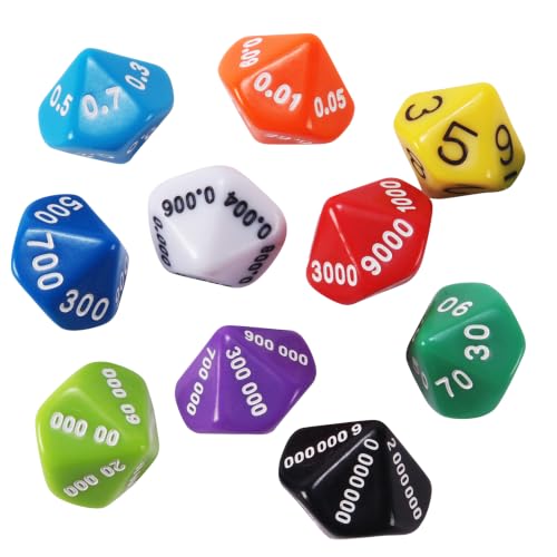 LEARNING ADVANTAGE Place Value & Decimal Dice, Set of 10 - size: 1 Count (Pack of 1)