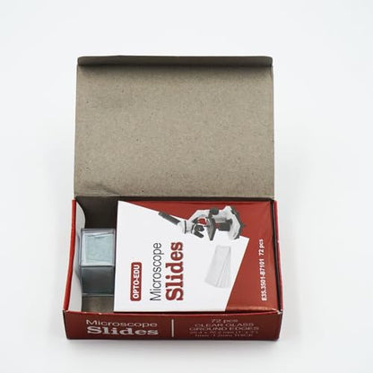 E35.3501 Blank Microscope Slides & 100-Pieces Square Cover Glass, Glass
