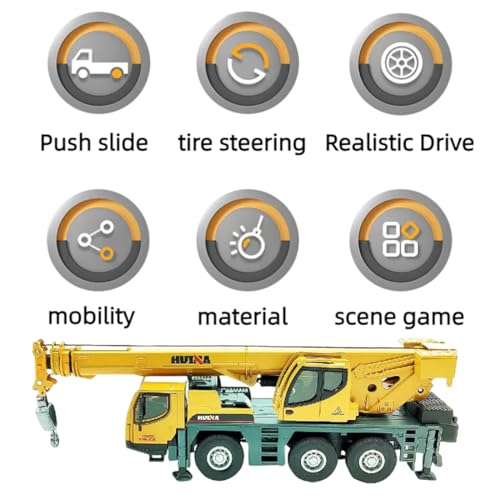 Construction Toy All-Metal Truck Crane Model Die Cast 1:50 Scale - Highly Detailed, Perfect for Collectors and Display, Durable Alloy Material, Ideal Gift - style: Truck Crane model