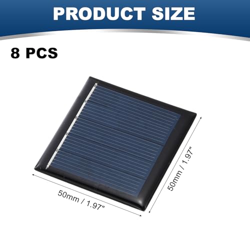 MECCANIXITY 8Pcs 2.5V 0.25W 100mA Mini Solar Panels, Small Solar Photovoltaic Power Cells Charge DIY Electric Toy Materials Kits - style: 2.5V 0.25W 0.1A