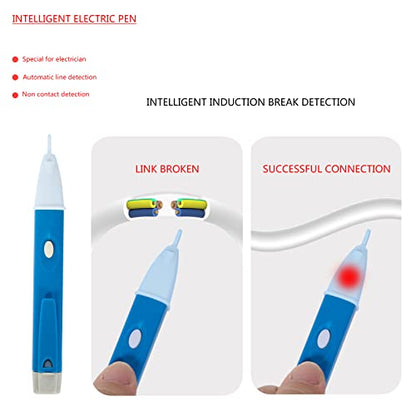 Soldering Iron Kit, 60W Adjustable Temperature, Digital Multimeter, 5pcs Soldering Tips, Wire, Stand, Desoldering Pump, Solder Wick, Tweezers, Welding Tool - color: Blue
