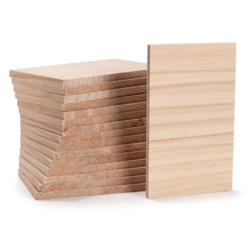 Wooden Blocks Wood Blocks for Crafts, 16 PCS 3″X5″X1/4″ Blank Wood Planks - size: 3″x5″x1/4″ - 16PCS