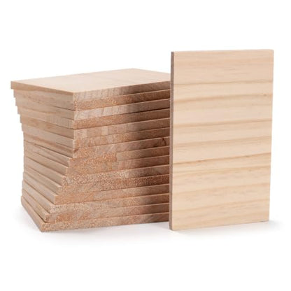 Wooden Blocks Wood Blocks for Crafts, 16 PCS 3″X5″X1/4″ Blank Wood Planks - size: 3″x5″x1/4″ - 16PCS
