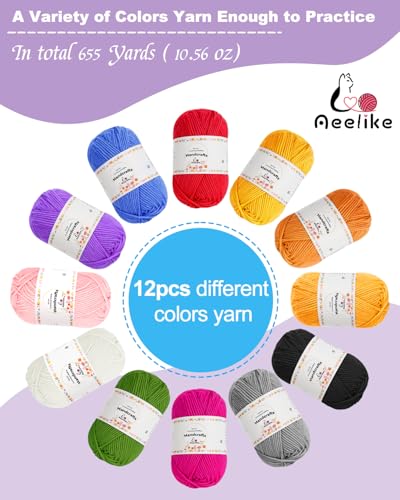 Aeelike Crochet Kit for Beginners Adults Kids, Complete Crochet Set, Purple - color: Purple