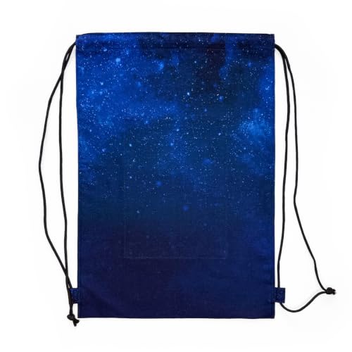 NASA Logo DIY Drawstring Bag Sewing Kit – Space-Themed Fabric Craft Project for Adults – Includes 24" x 43" Dark Blue Canvas Panel & 12ft Nylon Paracord – Create 17" x 13" Handmade Bag - style: Badge