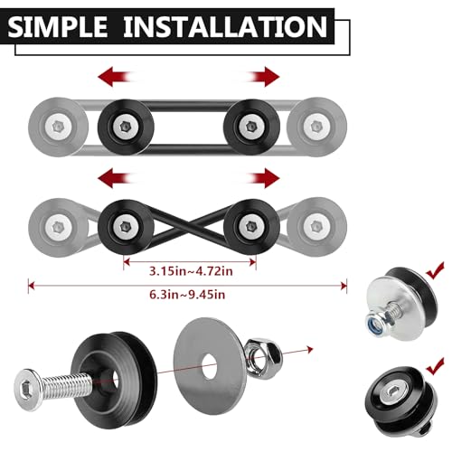 BFXM Universal Bumper Clips, Front Rear Bumper Quick Release Kit - color: Black, size: 2set