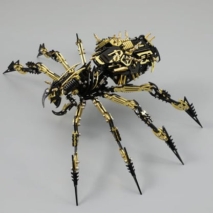 3D Metal Assembly Model Set Mechanical Spider Model Kit for Adults, 800pcs Brain Teaser STEM Kit for Kids, DIY Hobbies for Men Women - Creative DIY Gift for Adults & Teens (Black Gold)