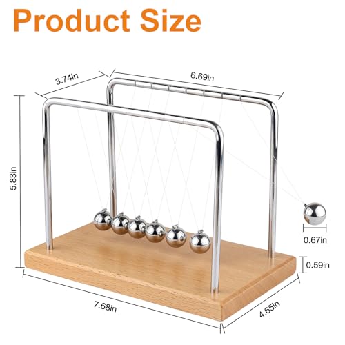 Newton's Cradle Balance Balls Fascinating Physics Gadget for Home and Office 7 Beads (7 Beads) - size: 7 Beads