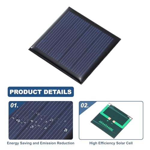 MECCANIXITY 8Pcs 2V 0.22W 110mA Mini Solar Panels, Small Solar Photovoltaic Power Cells Charge DIY Electric Toy Materials Kits - style: 2V 0.22W 0.11A