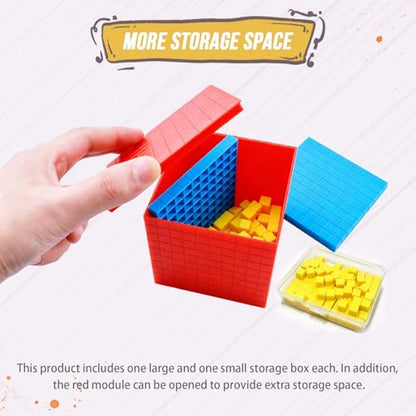 Base Ten Blocks for Math, 135 Pieces Place Value Blocks for Kids