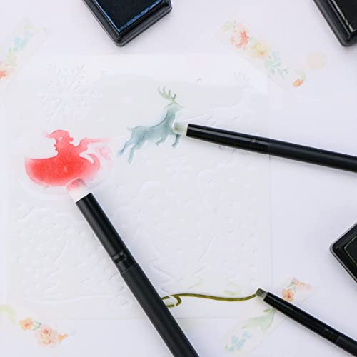 UNIMEIX Mini Blending Brushes for Card Making, Dry Brush Miniature Painting Background Blender, Small Detailed Paint Watercolor Brushes (3 Pack) - color: Black