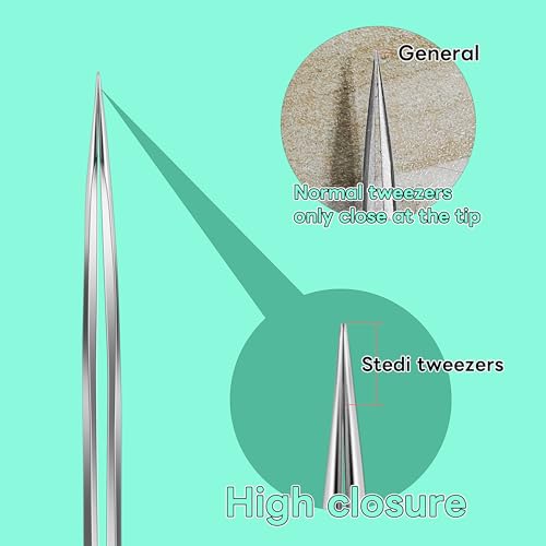stedi 2PCS Precision Premium Tweezers Set, Model Hobby Making Tools - style: Straight tip & Curved Tip Tweezers