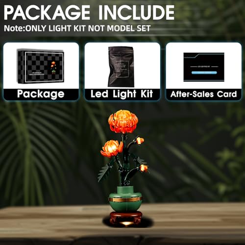 LED Light for Lego 10368 Icons Chrysanthemum Flower Décor Set, Light Kit Compatible with Lego 10368 Building Blocks Model, Not Included The Model Set