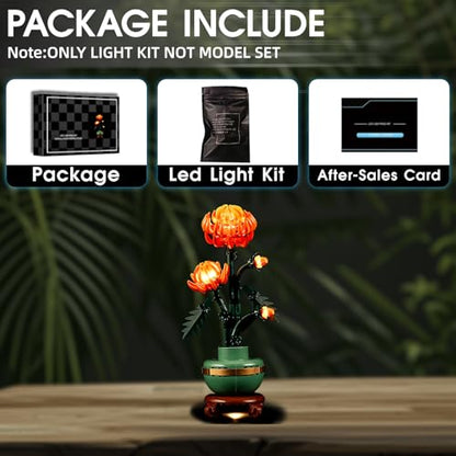 LED Light for Lego 10368 Icons Chrysanthemum Flower Décor Set, Light Kit Compatible with Lego 10368 Building Blocks Model, Not Included The Model Set