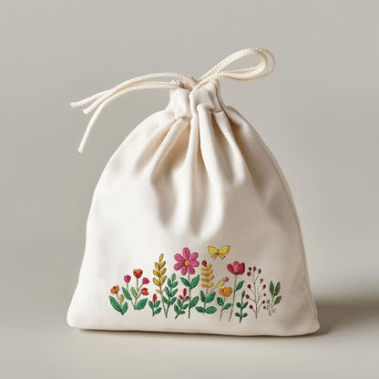 ORIGACH 4 Sheets 12 Pcs Water Soluble Embroidery Patterns Stabilizers - Pre-Printed Wildflowers & Flowering Shrubs Designs - Stick & Stitch Embroidery Paper for Hand Sewing Lovers - color: Wildflowers & Flowering Shrubs