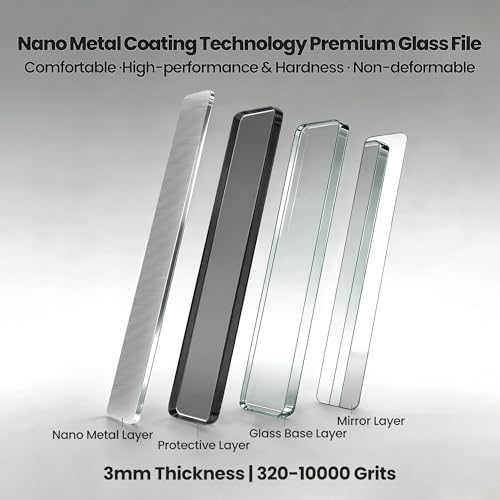 7pcs Hobby Model Glass File Kit for Gunpla, Scale Model 3D Print Polishing Tool #10000 Grit Ultra Fine Glass Mirror Sanding Files for Gundam Buidling, Plastic, Wood & Resin Parts - style: 7pcs Complete Kit