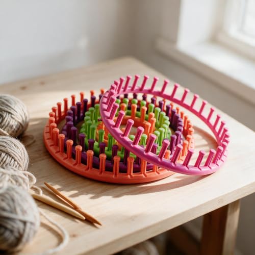 novelinks Round Knitting Looms Kit, Set of 10 Plastic Looms Knitting - size: Round Loom Set (Pack of 2)