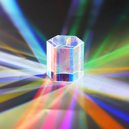 1.2'' Optical Glass RGB Dispersion Prism X-Cube for Physics Teaching Gift - style: 30mm Hexagonal prism