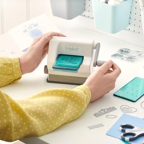Sizzix Sidekick Starter Kit 661770 Portable Manual Die Cutting & Embossing Machine for Arts & Crafts, Scrapbooking & Cardmaking, 6.35 cm Opening, 2.5" Opening, White