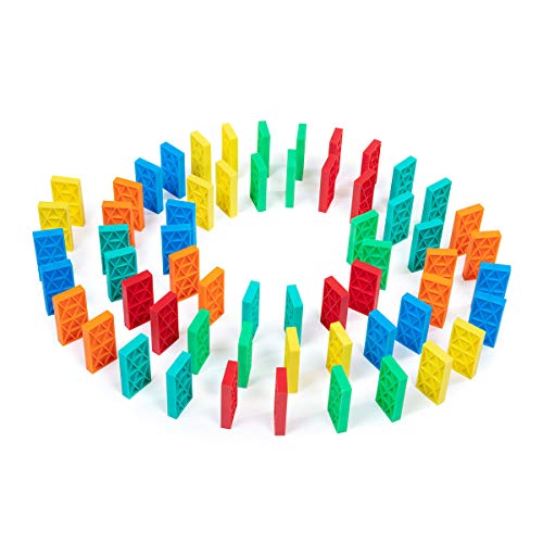 Bulk Dominoes Kinetic Domino Kit | Dominoes Set, STEM STEAM Small Toys, Family Games for Kids, Kids Toys and Games, Building, Toppling, Chain Reaction Sets (68pc) - style: Explorer 68pc