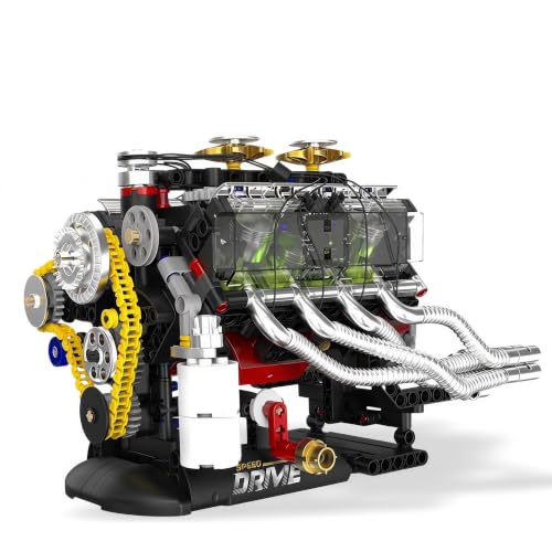 V8 Engine Model Kit 1:4, 659 Pieces, Hand Crank Engine Model