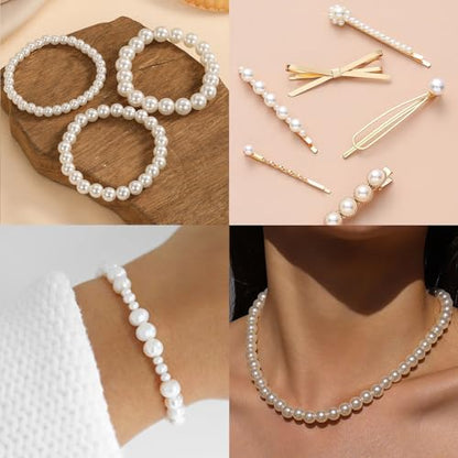 1668 Pcs Bracelet Making Kit Pearl Beads for Bracelets for Adult - color: 06-Off-White