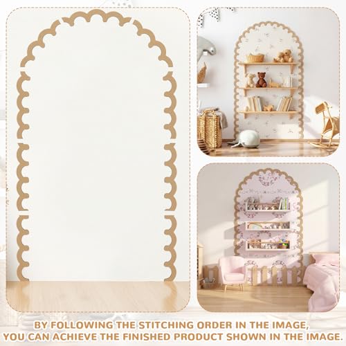 Novabright Unfinished Wood Arch Trim, 60 x 36 Inch, Wave - size: 60 x 36 Inch, style: Wave