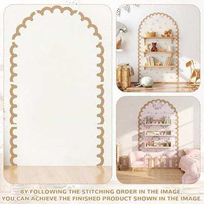 Novabright Unfinished Wood Arch Trim, 60 x 36 Inch, Wave - size: 60 x 36 Inch, style: Wave