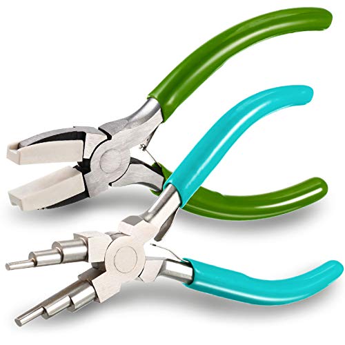 Mudder 2 Pcs Jewelry Making Tool 6 in 1 Bail Making Plier, Blue and Green - color: Blue and Green