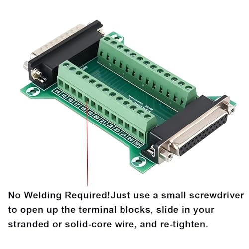 2PCS RS232 DB25 Female and Male Connector in One Breakout Board - style: DB25