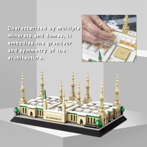 Prophet's Mosque-Medina Building Blocks Set, Islamic Educational Toy for Kids, DIY 3D Model Kit, for Architectural Collection (594Pcs)