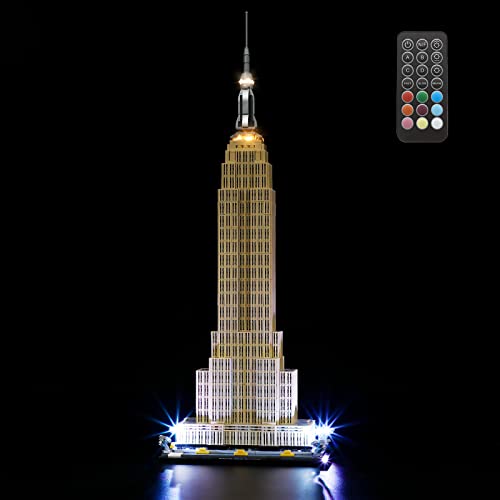 GEAMENT LED Light Kit (Remote Control) Compatible with Lego Empire State Building - Lighting Set for Architecture 21046 (Model Set Not Included)