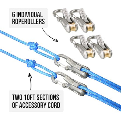 Roperoller Original Rope Tensioner with Reflective Cord & Case, 6 Pack